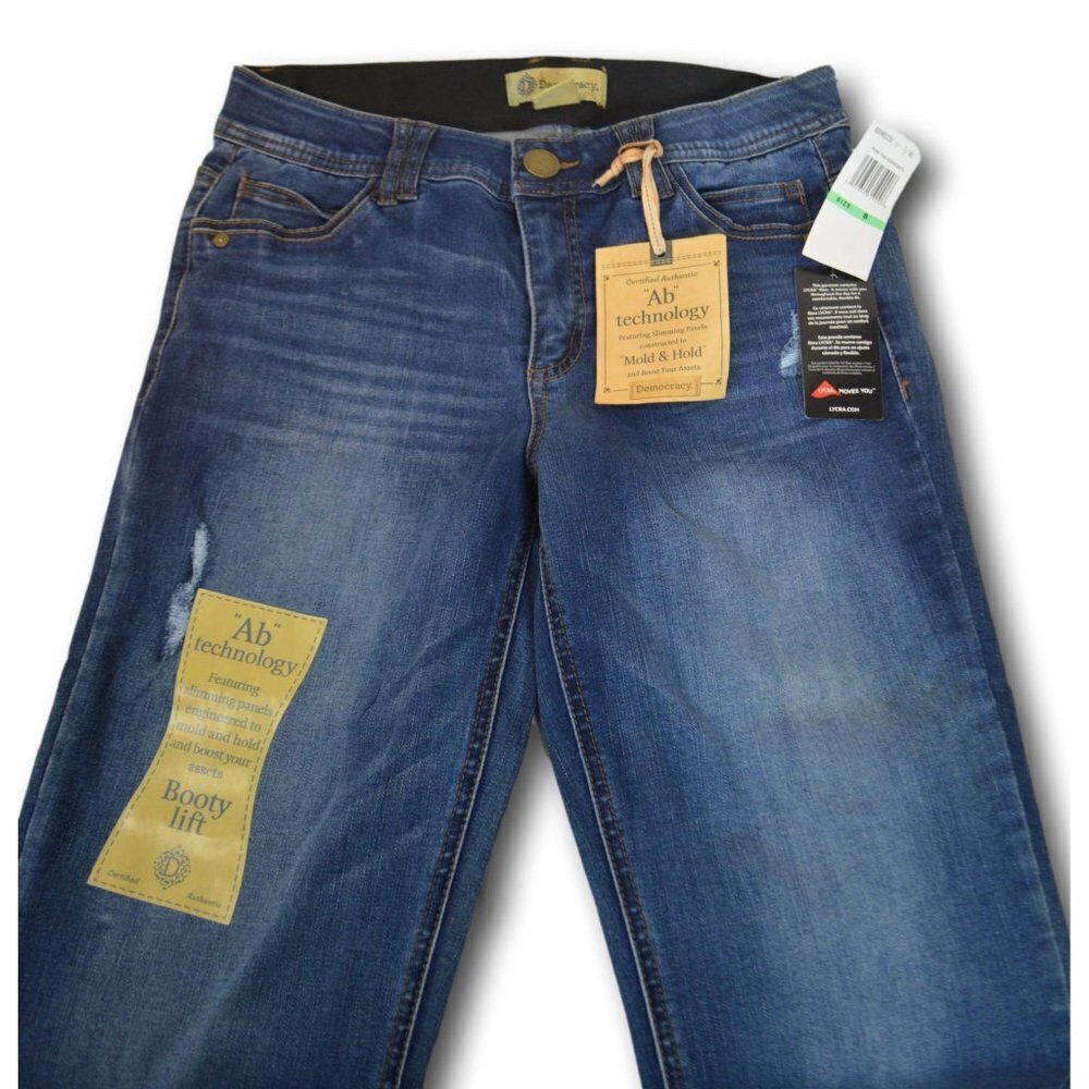 Womens Democracy Ab Technology Medium Wash Jeans Size 8 Skinny Leg Mid R… - Picture 2 of 3